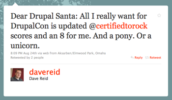 tweet from Dave Reid
